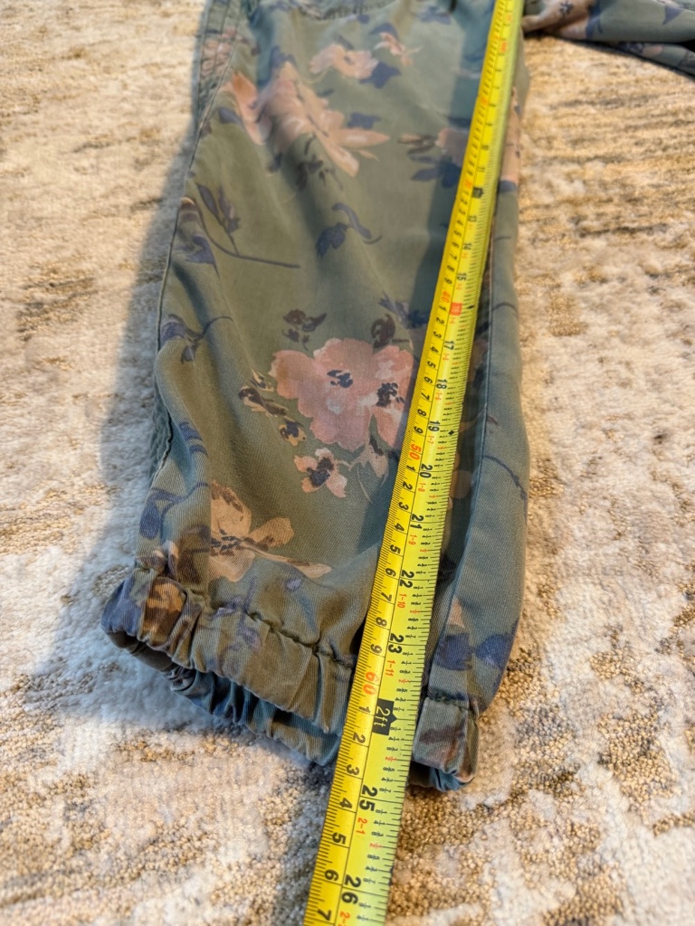 Anthropologie Petite Floral Print Green Lyocell Drawstring Elastic Waist Jogger… - Picture 11 of 11